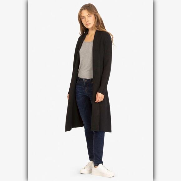 ♥ 698 ♥ (S/M) 10% Rabbit Hair Open Front Knee Length Cardigan - Picture 4 of 4